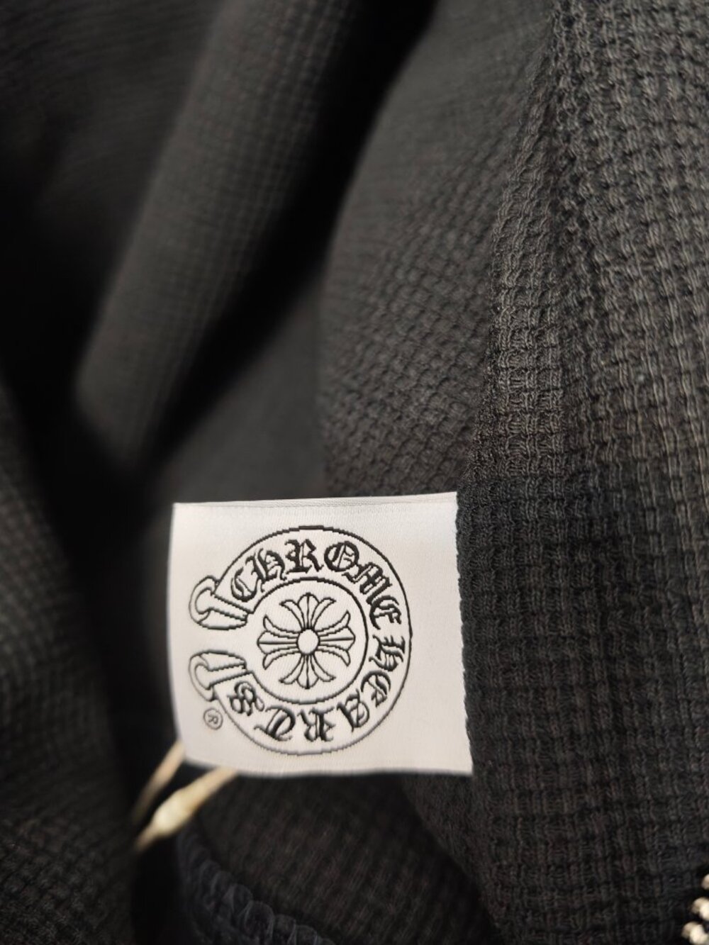 Chrome Hearts Black Full-Zip Hooded Sweatshirt with White Crest - Picture 6 of 10